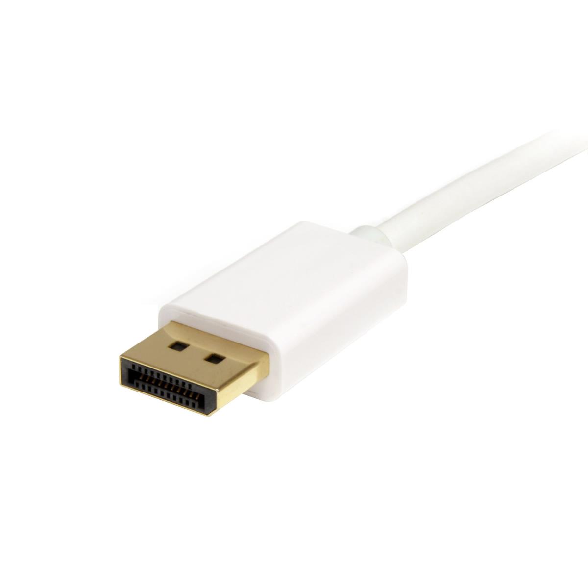 2m 6 ft White Mini DisplayPort to DisplayPort 1.2 Adapter Cable M/M - DisplayPort 4k with HBR2 support - Mini DP to DP Cable (MDP2DPMM2MW) - DisplayPort cable - Mini DisplayPort (M) to DisplayPort (M) - 2 m - white - for P/N: CDP2MDP, CDP2MDPEC, CDP2MDPFC thumbnail