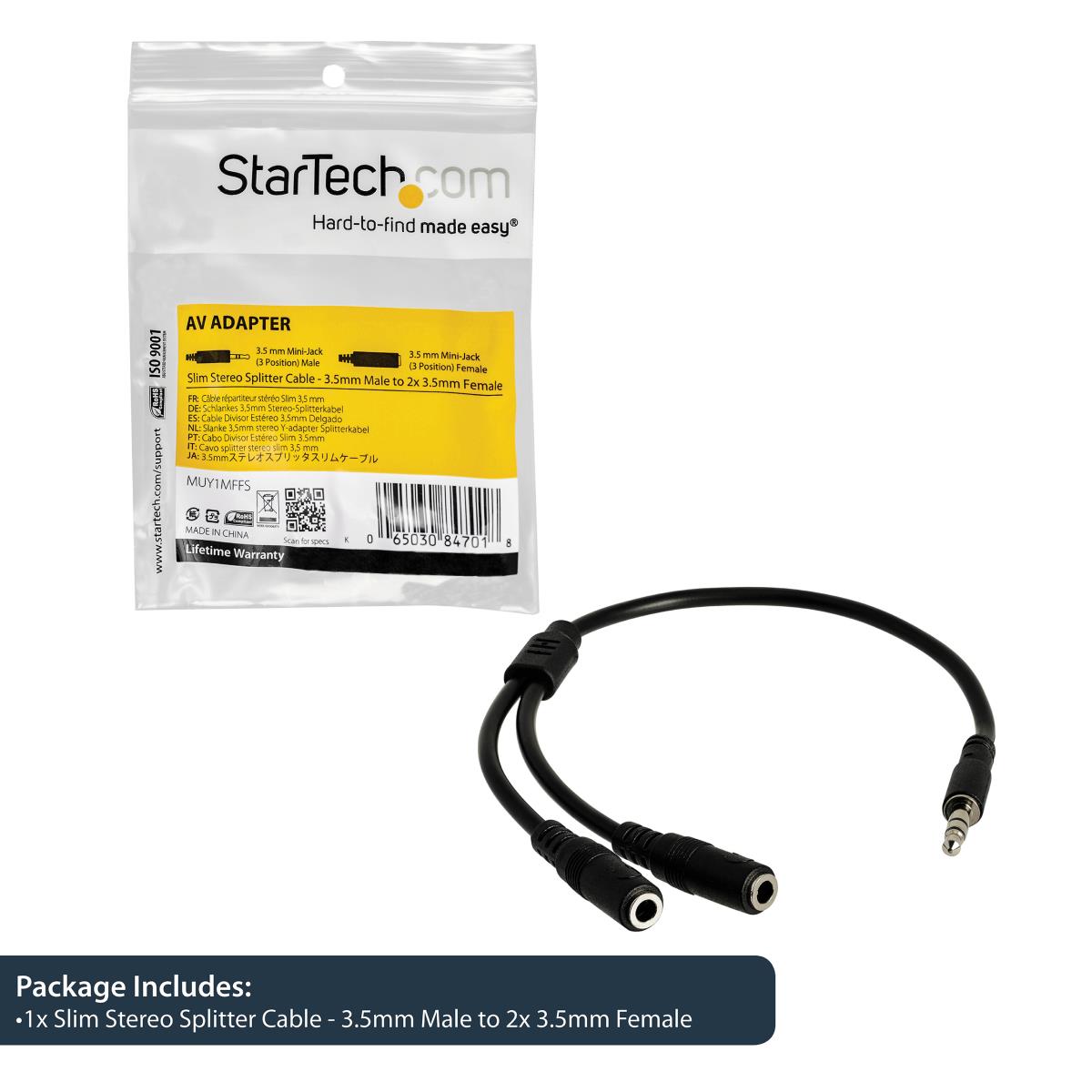 SLIM STEREO SPLIT CABLE - 3.5M thumbnail
