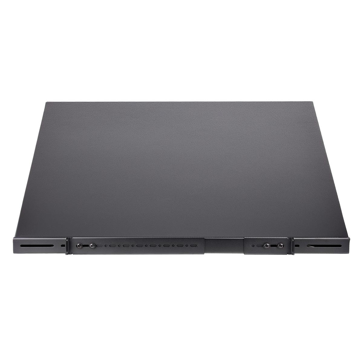 1U Adjustable Server Rack Mount Shelf - 175lbs - 19.5 to 38in Deep Universal Tray for 19