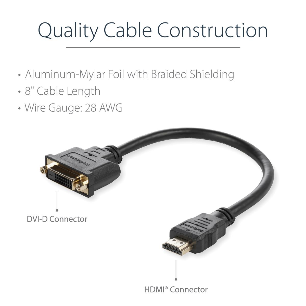 8IN HDMI MALE TO DVI FEMALE thumbnail