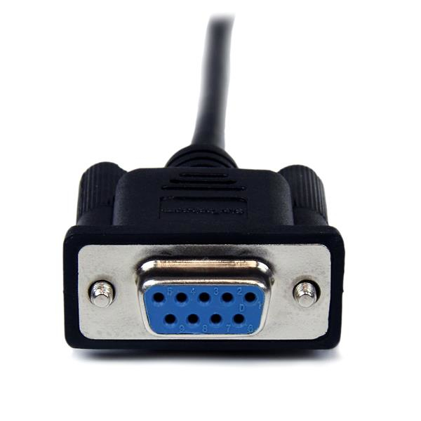 2M BLACK DB9 RS232 NULL MODEM CABLE F/M thumbnail