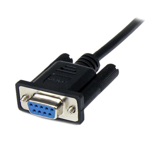 2M BLACK DB9 RS232 NULL MODEM CABLE F/M thumbnail