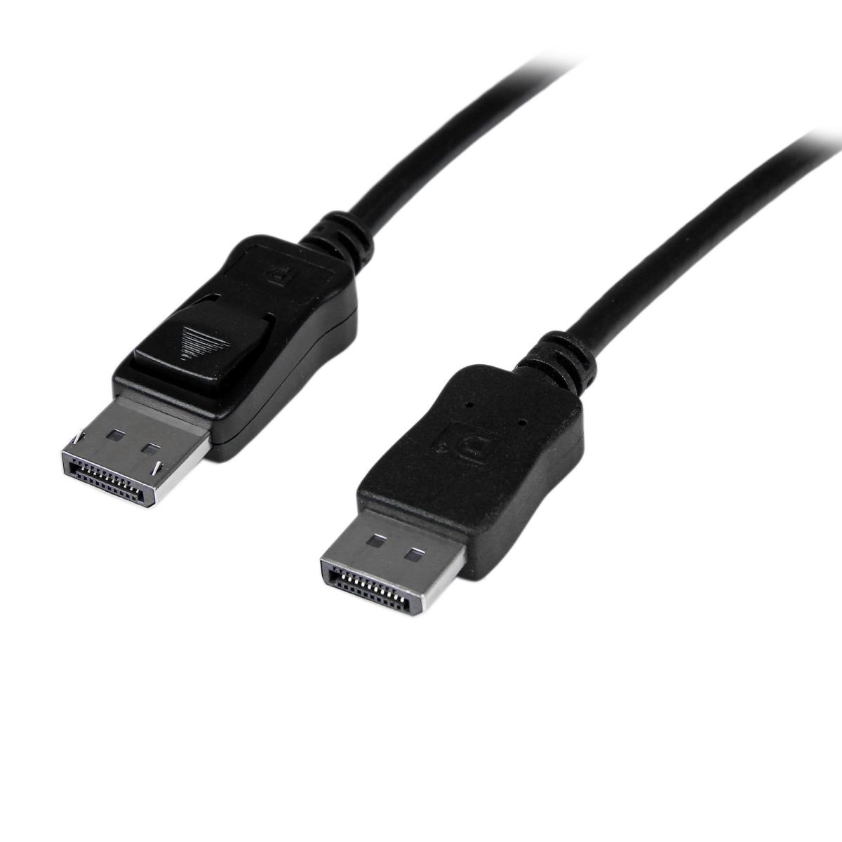 30 ft DisplayPort 1.2 Cable with Latches - Active - 2560x1600 - DPCP & HDCP - Male to Male DP Video Monitor Cable (DISPL10MA) - DisplayPort cable - DisplayPort (M) to DisplayPort (M) - 10 m - active, latched - black - for P/N: DK30C2DPEPUE, DK30C2DPPDUE, thumbnail