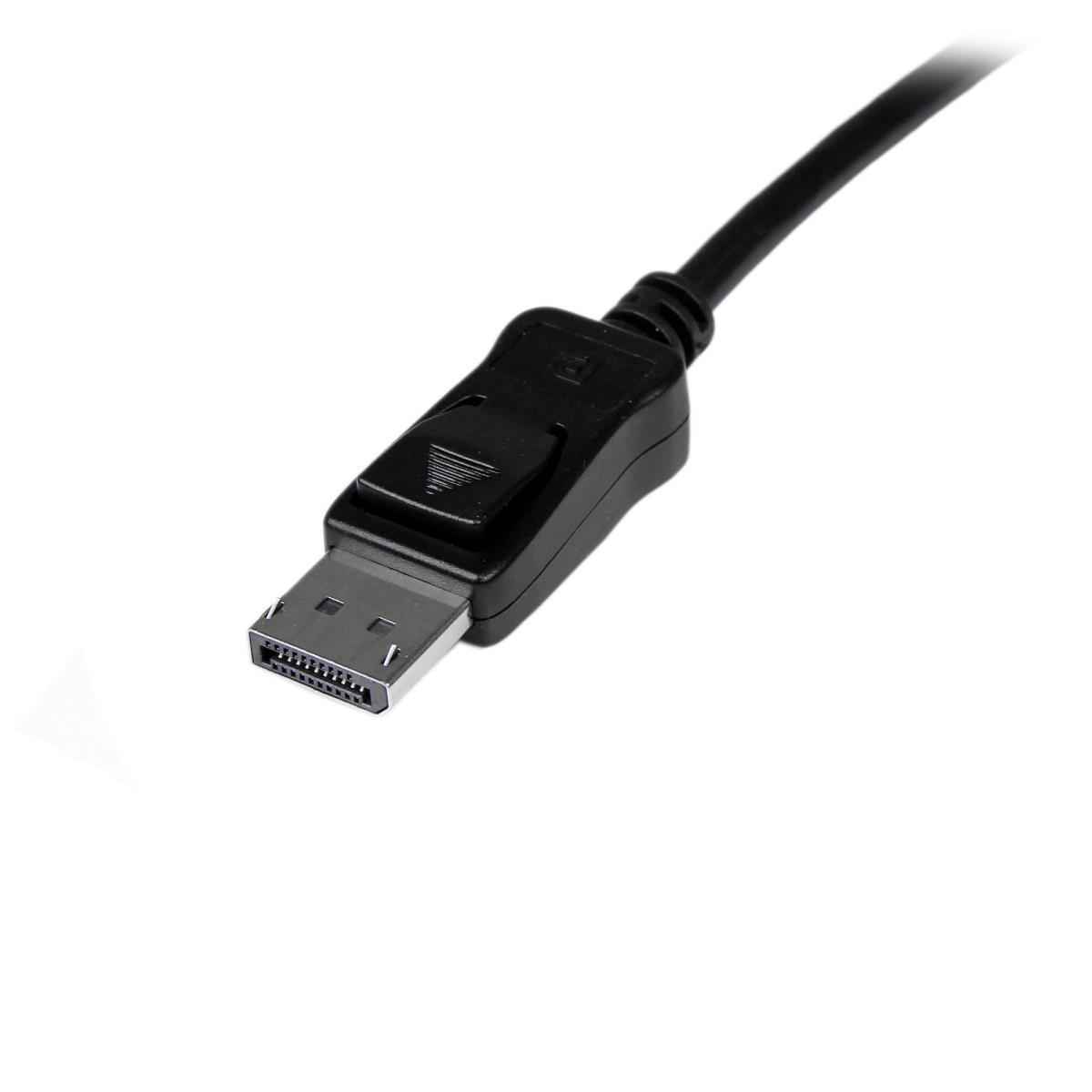 30 ft DisplayPort 1.2 Cable with Latches - Active - 2560x1600 - DPCP & HDCP - Male to Male DP Video Monitor Cable (DISPL10MA) - DisplayPort cable - DisplayPort (M) to DisplayPort (M) - 10 m - active, latched - black - for P/N: DK30C2DPEPUE, DK30C2DPPDUE, thumbnail