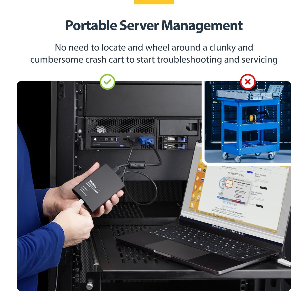 USB Crash Cart Adapter - File Transfer & Video - Portable Server Room Laptop to KVM Console Crash Cart (NOTECONS02) - KVM switch - 1 x KVM port(s) - 1 local user - desktop thumbnail