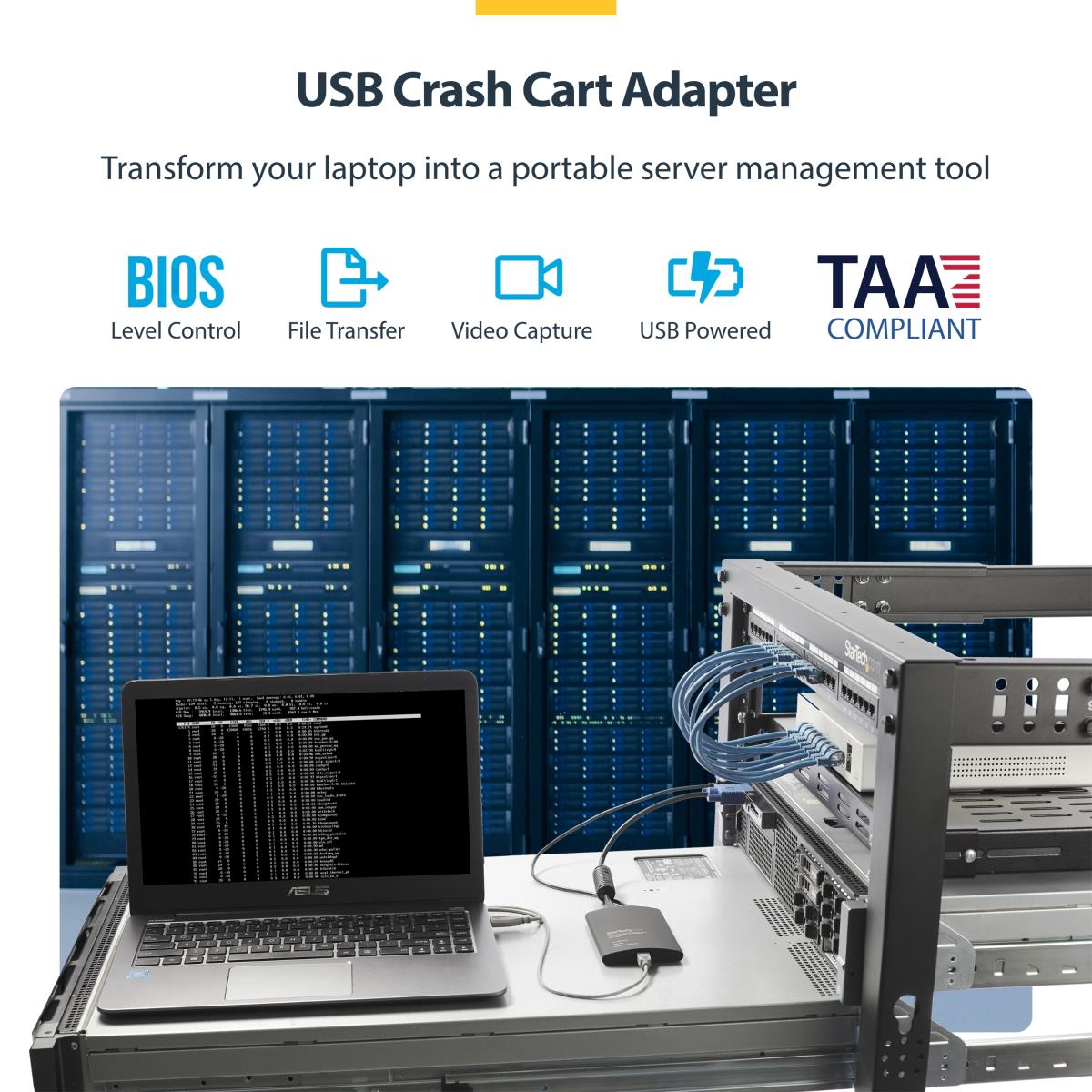 USB Crash Cart Adapter - File Transfer & Video - Portable Server Room Laptop to KVM Console Crash Cart (NOTECONS02) - KVM switch - 1 x KVM port(s) - 1 local user - desktop thumbnail