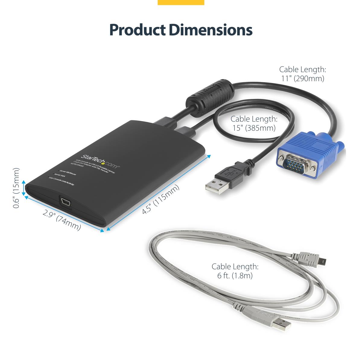 USB Crash Cart Adapter - File Transfer & Video - Portable Server Room Laptop to KVM Console Crash Cart (NOTECONS02) - KVM switch - 1 x KVM port(s) - 1 local user - desktop thumbnail