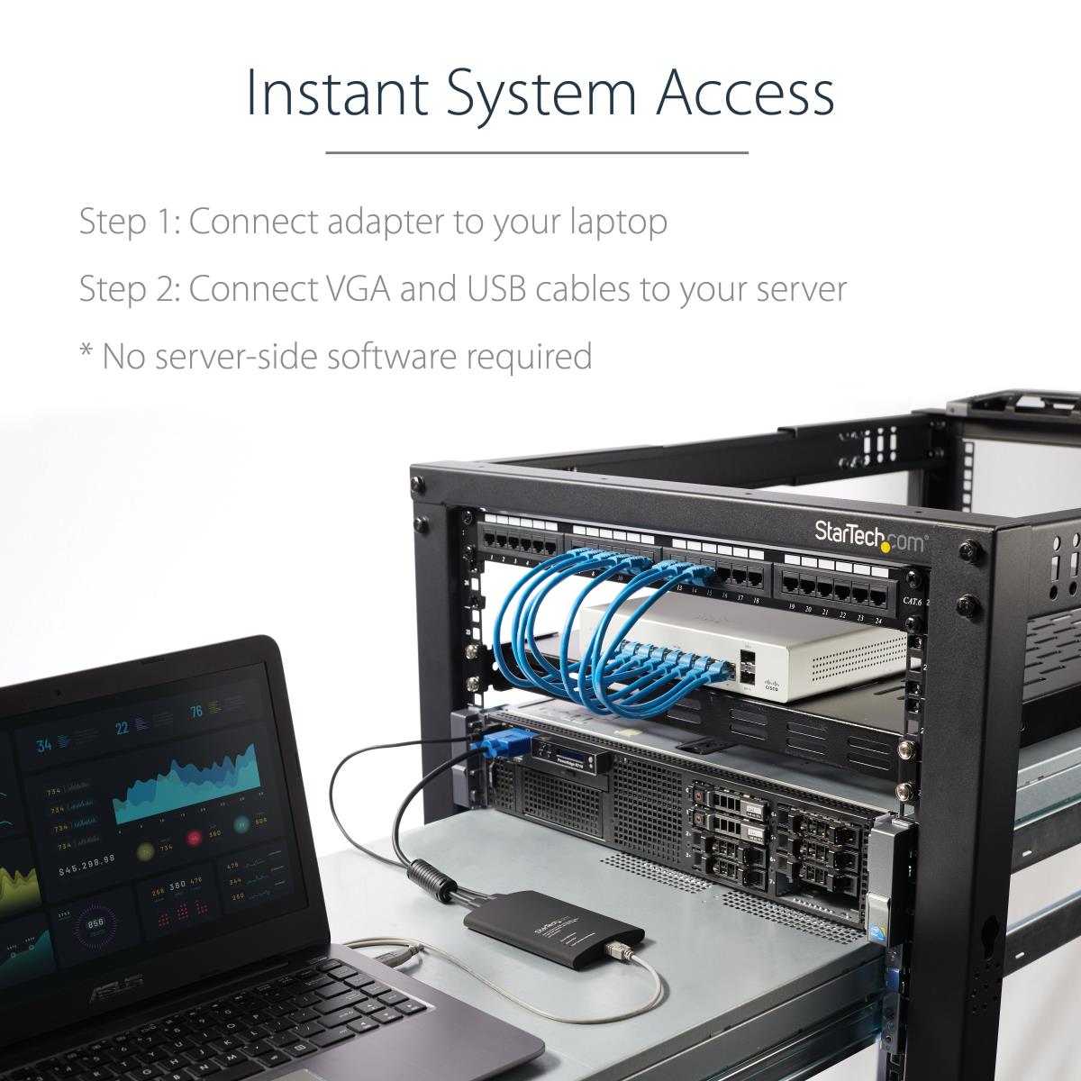 USB Crash Cart Adapter - File Transfer & Video - Portable Server Room Laptop to KVM Console Crash Cart (NOTECONS02) - KVM switch - 1 x KVM port(s) - 1 local user - desktop thumbnail