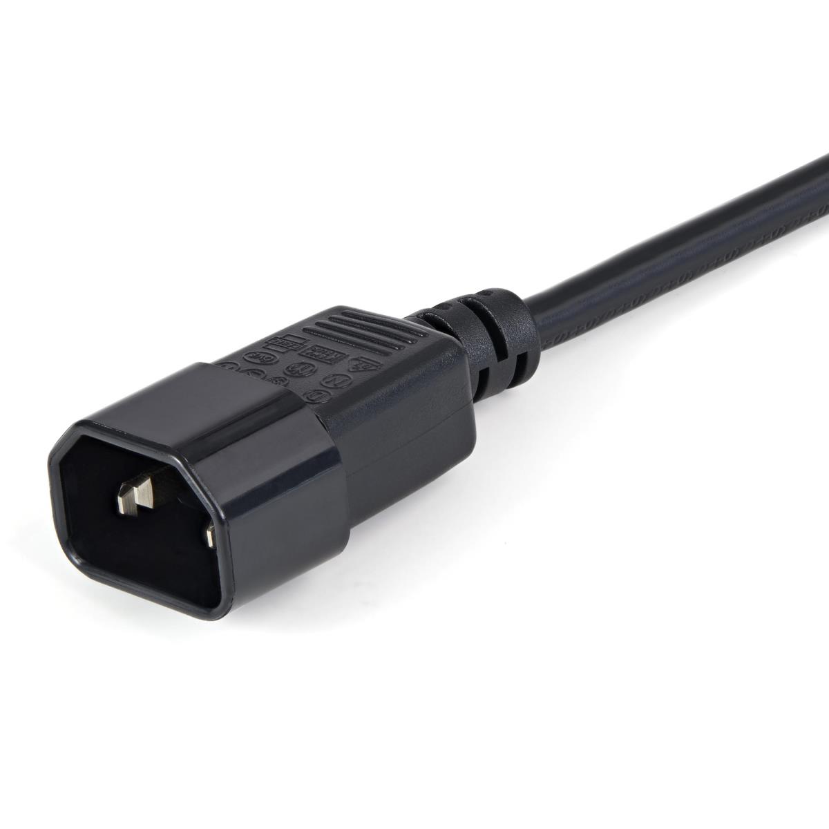 PXT1001M 1m Power Cord C14 to C13 Connectors Power Cable - Black thumbnail