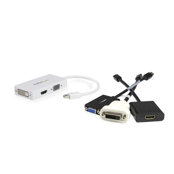 Mini DisplayPort To Vga / DVI / Hdmi Adapter - All-in-one Mdp Converter For MacBook - White thumbnail