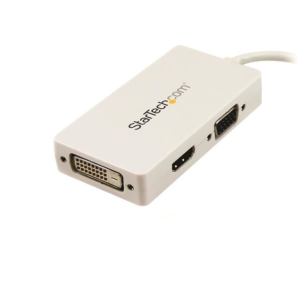 Mini DisplayPort To Vga / DVI / Hdmi Adapter - All-in-one Mdp Converter For MacBook - White thumbnail