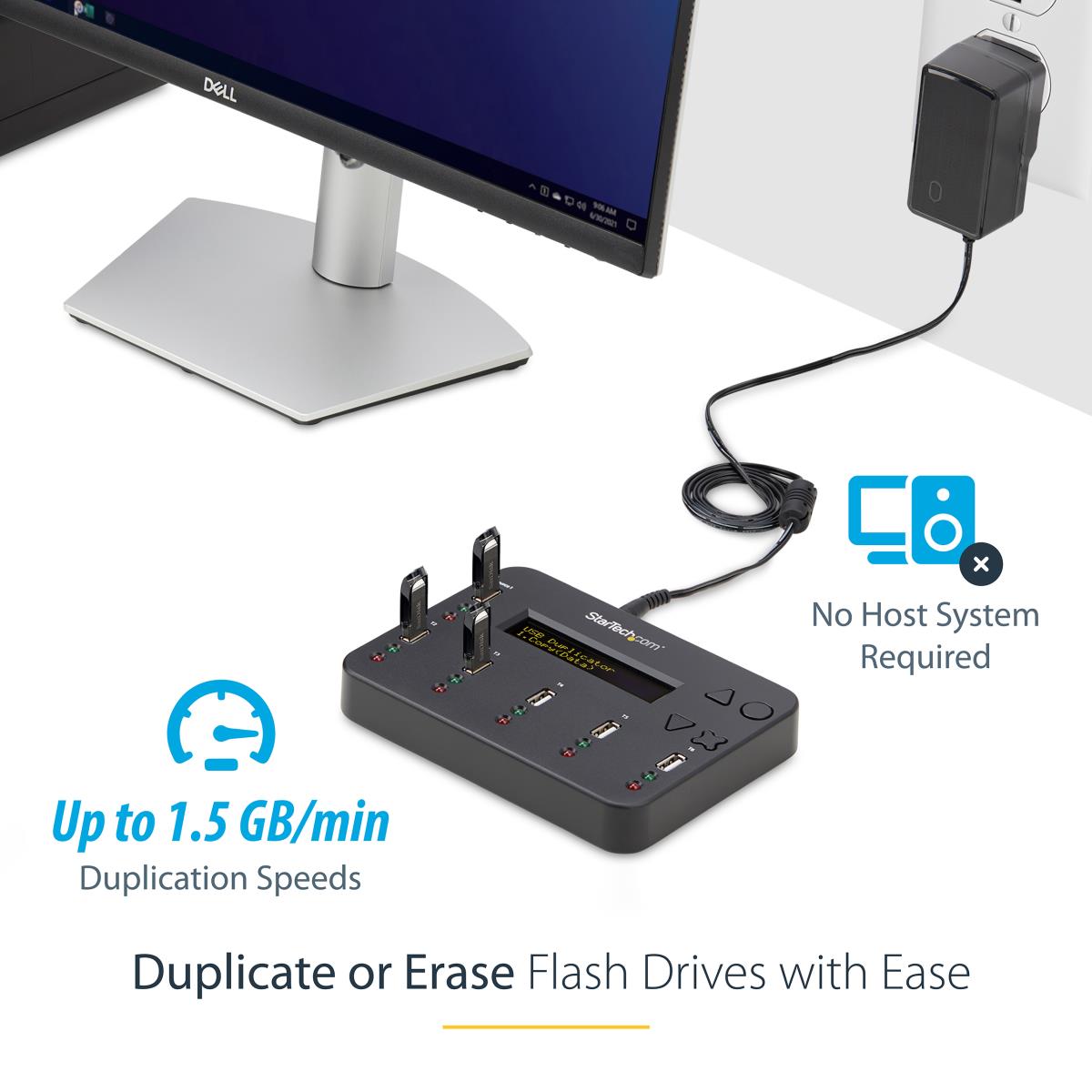 Standalone 1:5 USB Flash Drive Duplicator and Eraser - Flash Drive (USB 3.0/2.0/1.1) Copier - 2 Duplication Modes (USBDUP15) - USB drive duplicator - 5 bays thumbnail