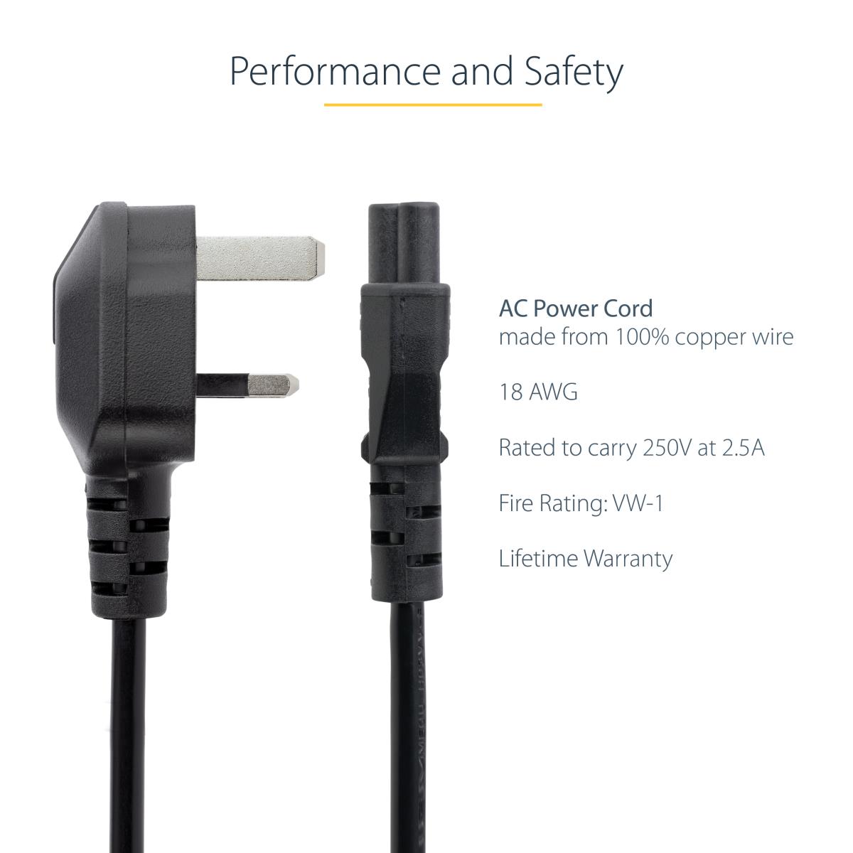 1M C5 LAPTOP POWER CORD - UK thumbnail