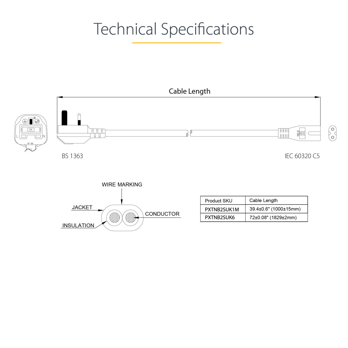 1M C7 LAPTOP POWER CORD - UK thumbnail