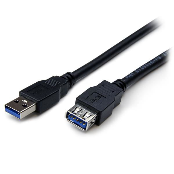 2M BLACK USB 3.0 MALE TO FEMALE thumbnail