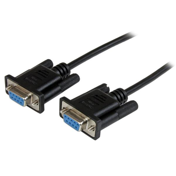 2M BLACK DB9 RS232 NULL MODEM CABLE F/F thumbnail