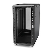 25U Network Rack Cabinet on Wheels - 36in Deep - Portable 19in 4 Post Network Rack Enclosure for Data & IT Computer Equipment w/ Casters (RK2536BKF) - Rack - 25U thumbnail