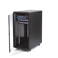25U Network Rack Cabinet on Wheels - 36in Deep - Portable 19in 4 Post Network Rack Enclosure for Data & IT Computer Equipment w/ Casters (RK2536BKF) - Rack - 25U thumbnail