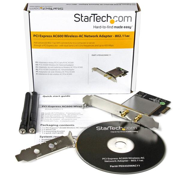 StarTech.com AC600 Wireless-AC Network Adapter - 802.11ac, PCI Express thumbnail