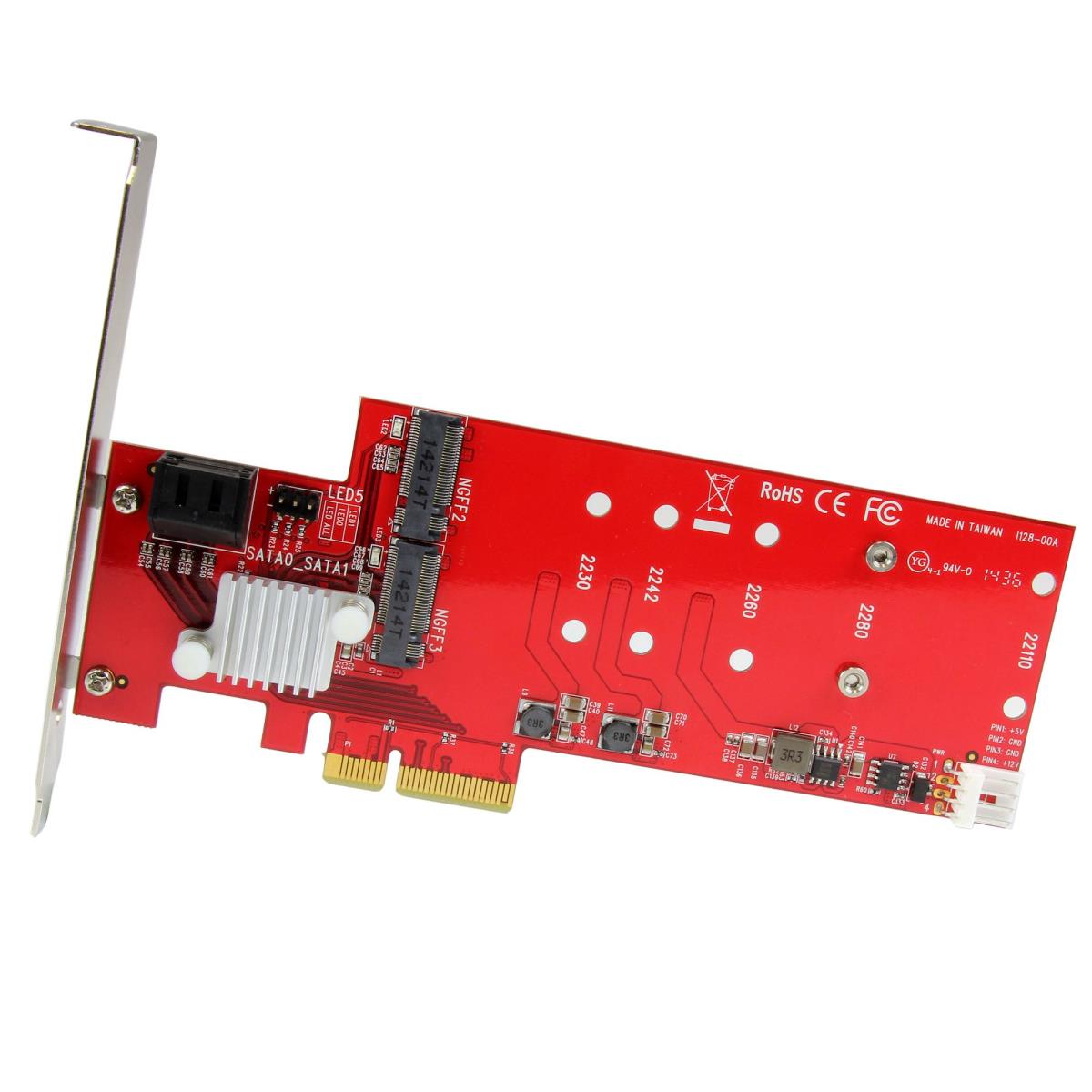 SSD Raid Controller Card Plus 2x M.2 Ngff/ 2x SATA III Ports - Pci-e thumbnail