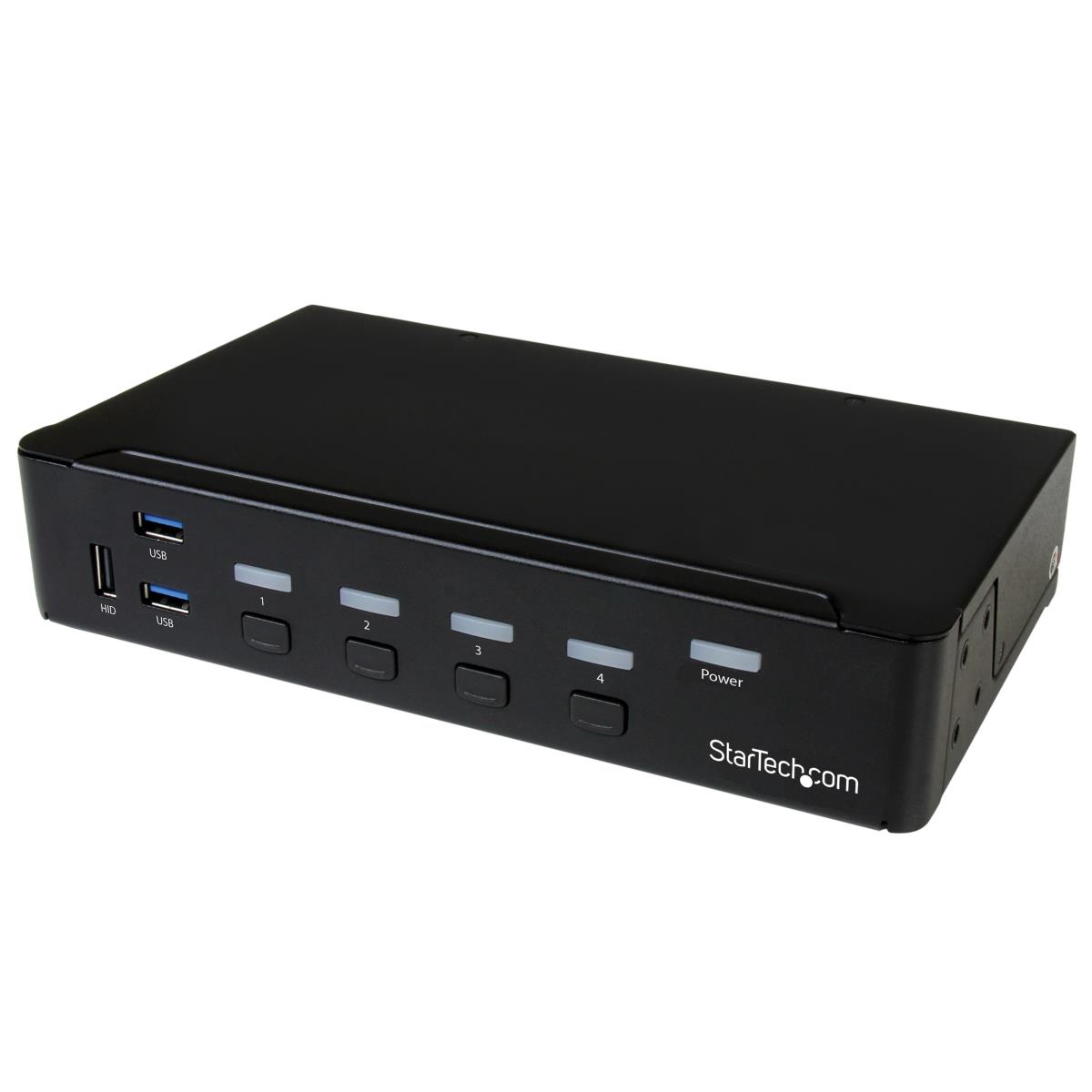 4 Port DisplayPort KVM Switch - DP KVM Switch with Audio and Built-in USB 3.0 Hub for Peripherals - 4K 30Hz (SV431DPU3A2) - KVM / USB switch - 4 x KVM / audio / USB + 3 x SuperSpeed USB - 1 local user - rack-mountable - AC 120/230 V / DC 9 - 12 V - for P/ thumbnail