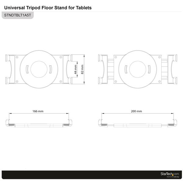 Adjustable Tablet Tripod Stand - Portable Tablet Mount - 6.5 to 7.8