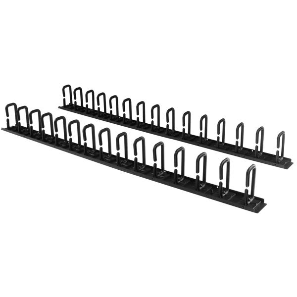 Vertical 0U Server Rack Cable Management w/ D-Ring Hooks - 40U Network Rack Cord Manager Panels - 2x 3ft Wire Organizers (CMVER40UD) - D-ring cable management kit - 1.83 m - black - 40U - for P/N: RK2537BKM, RK4242BK24, RK4242BK30 thumbnail