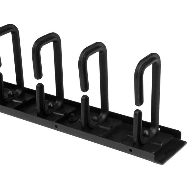 Vertical 0U Server Rack Cable Management w/ D-Ring Hooks - 40U Network Rack Cord Manager Panels - 2x 3ft Wire Organizers (CMVER40UD) - D-ring cable management kit - 1.83 m - black - 40U - for P/N: RK2537BKM, RK4242BK24, RK4242BK30 thumbnail