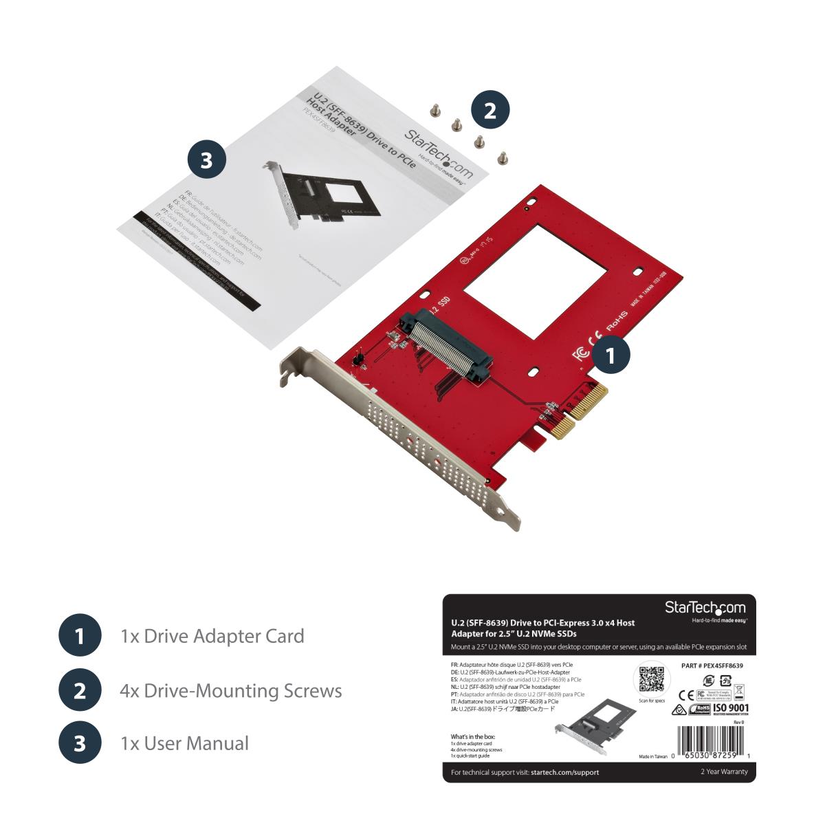 NVME PCIE ADAPTER - 2.5IN U.2 thumbnail