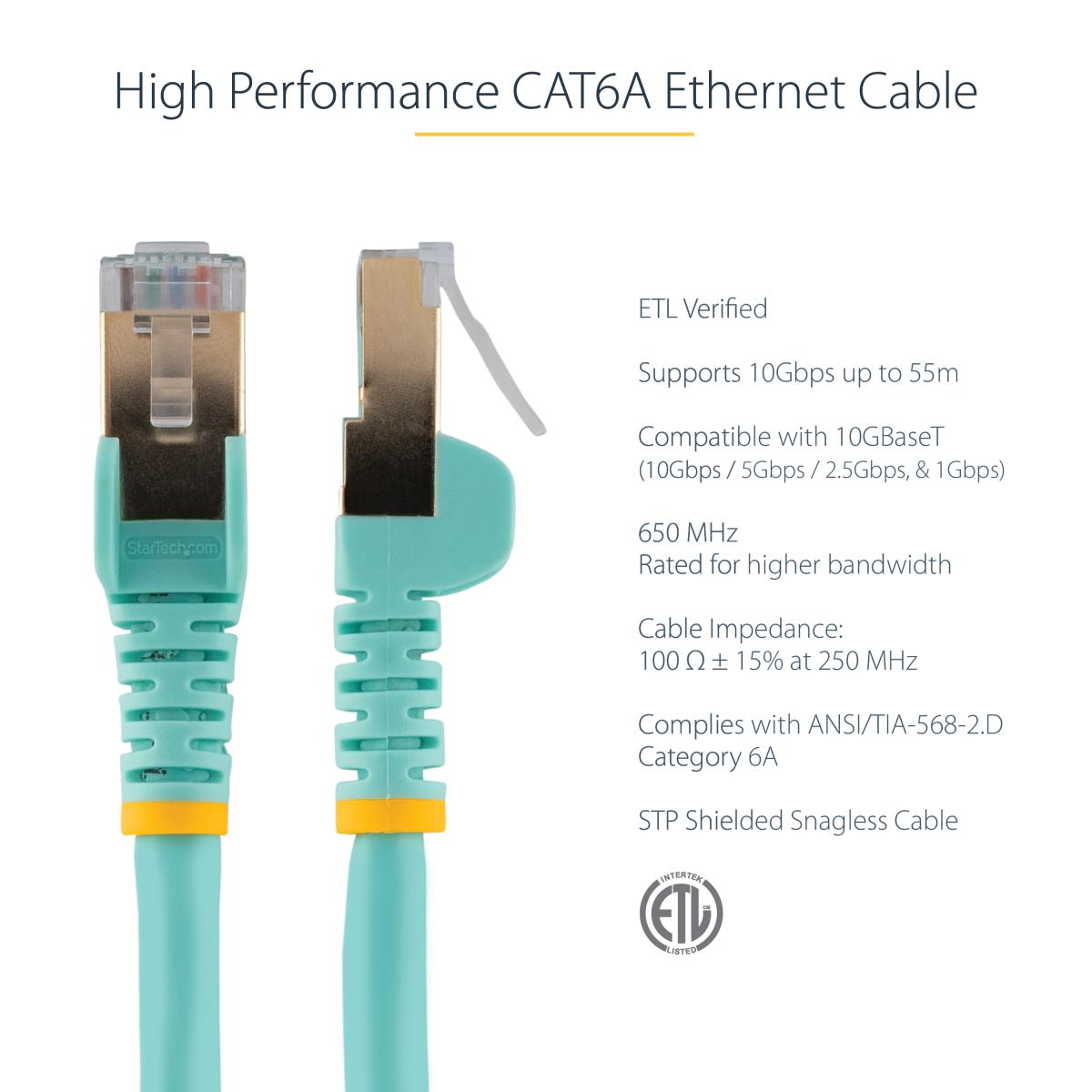 1M CAT6A PATCH CABLE - AQUA thumbnail