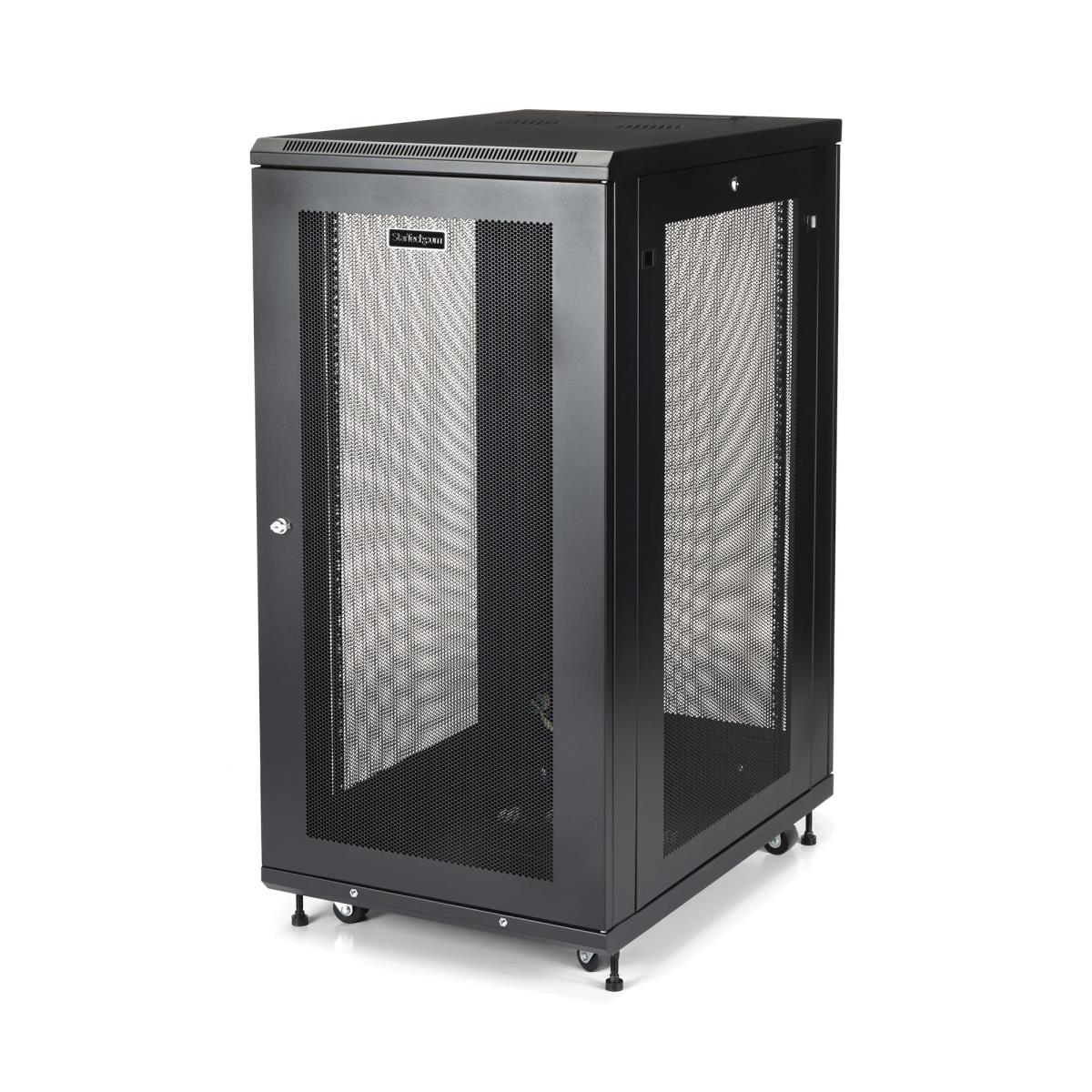 24U Server Rack Cabinet, 4-Post Adjustable Depth (2