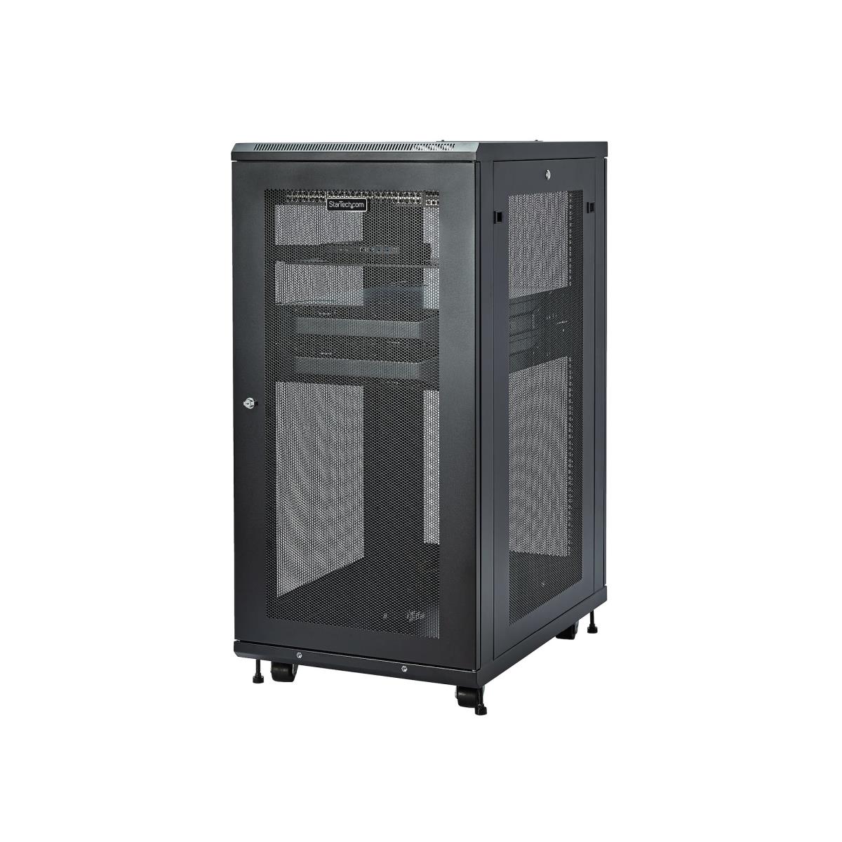 24U Server Rack Cabinet, 4-Post Adjustable Depth (2