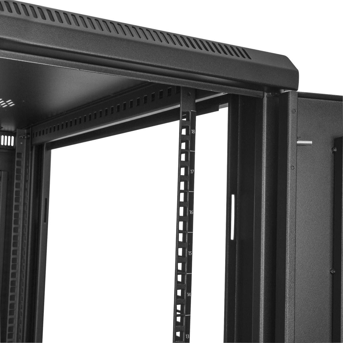 18U Server Rack Cabinet, 4-Post Adjustable Depth (2