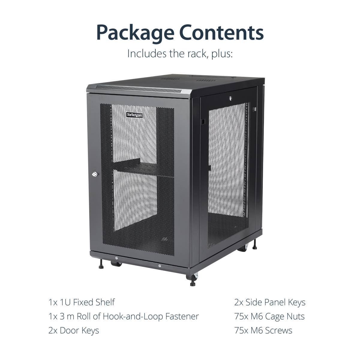 18U Server Rack Cabinet, 4-Post Adjustable Depth (2