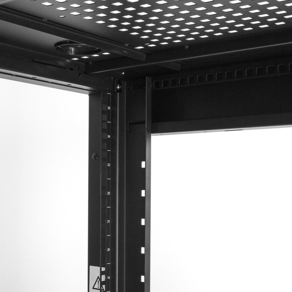 25U Server Rack Cabinet, 4 Post Adjustable Depth 7