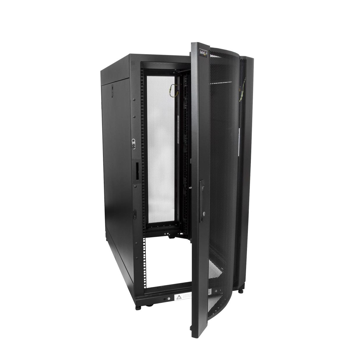 25U Server Rack Cabinet, 4 Post Adjustable Depth 7