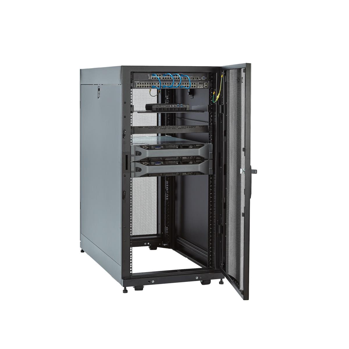 25U Server Rack Cabinet, 4 Post Adjustable Depth 7