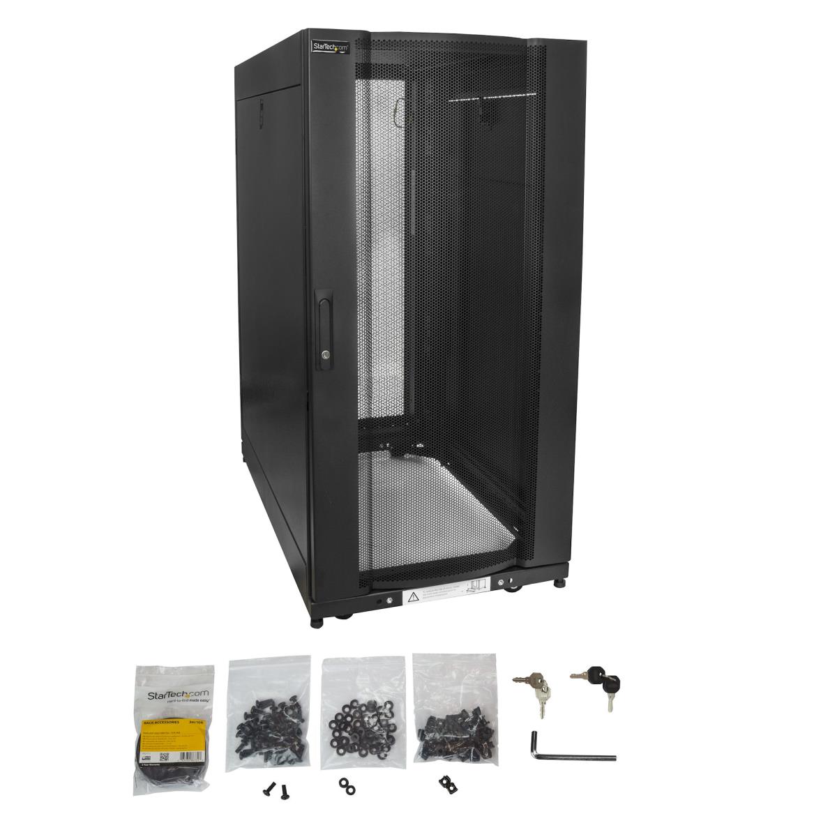 25U Server Rack Cabinet, 4 Post Adjustable Depth 7