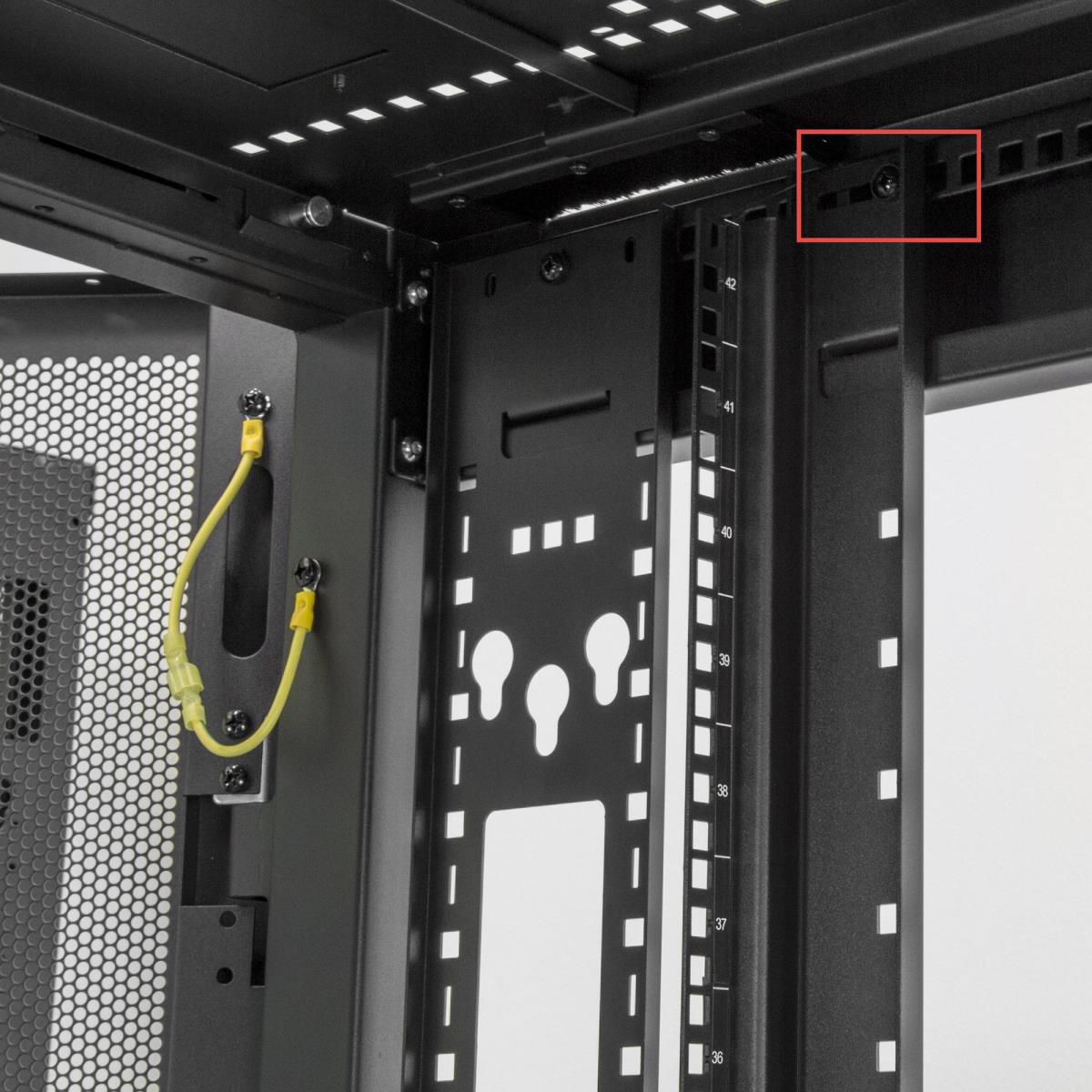 25U Server Rack Cabinet, 4 Post Adjustable Depth 7