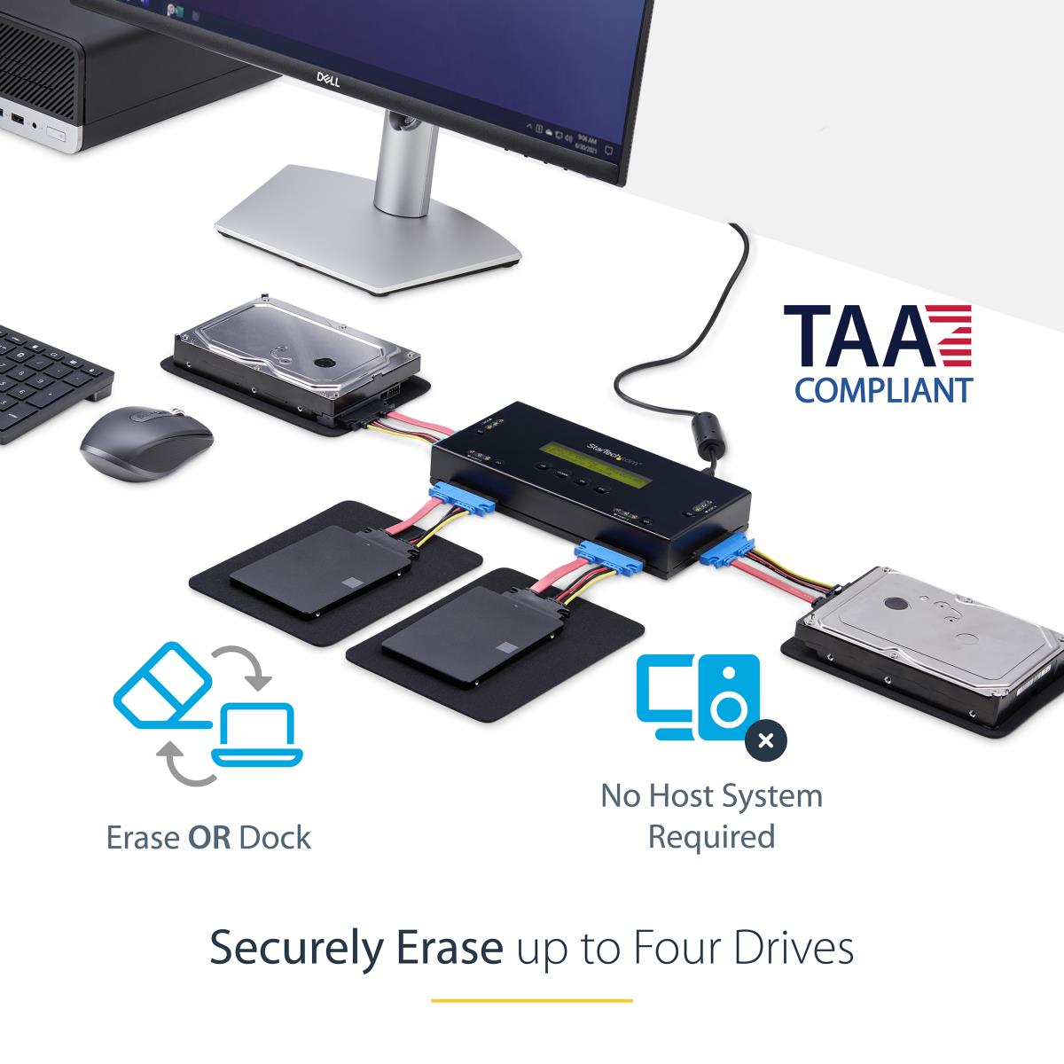 4 Bay SSD/HDD Hard Drive Eraser, 2.5