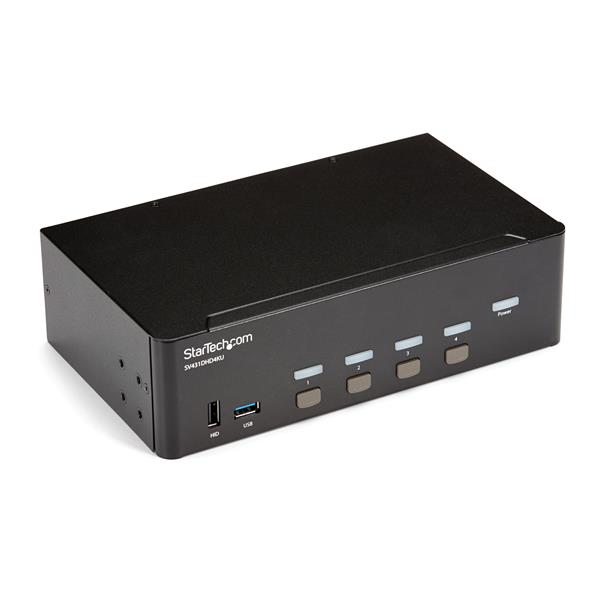 StarTech.com 4-Port Dual Monitor HDMI KVM Switch with Audio & USB 3.0 hub - 4K 30Hz - 4 PC Mac Computer KVM Switch Box for HDMI Display (SV431DHD4KU) - KVM / audio / USB switch - 4 x KVM / audio / USB - rack-mountable thumbnail