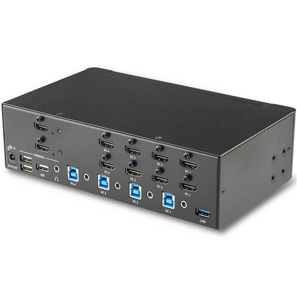 StarTech.com 4-Port Dual Monitor HDMI KVM Switch with Audio & USB 3.0 hub - 4K 30Hz - 4 PC Mac Computer KVM Switch Box for HDMI Display (SV431DHD4KU) - KVM / audio / USB switch - 4 x KVM / audio / USB - rack-mountable thumbnail