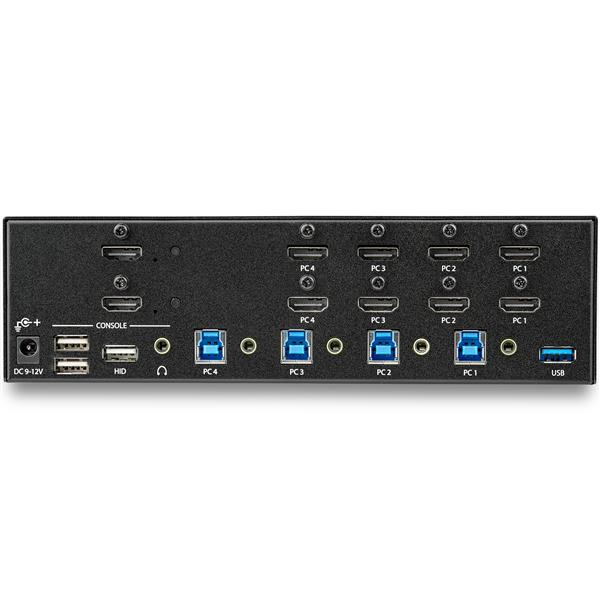 StarTech.com 4-Port Dual Monitor HDMI KVM Switch with Audio & USB 3.0 hub - 4K 30Hz - 4 PC Mac Computer KVM Switch Box for HDMI Display (SV431DHD4KU) - KVM / audio / USB switch - 4 x KVM / audio / USB - rack-mountable thumbnail