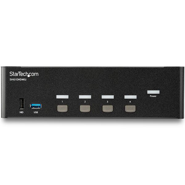 StarTech.com 4-Port Dual Monitor HDMI KVM Switch with Audio & USB 3.0 hub - 4K 30Hz - 4 PC Mac Computer KVM Switch Box for HDMI Display (SV431DHD4KU) - KVM / audio / USB switch - 4 x KVM / audio / USB - rack-mountable thumbnail