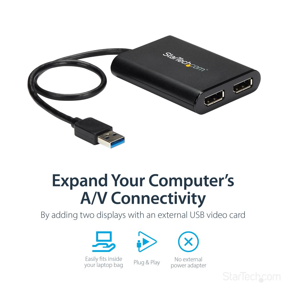 USB TO DUAL DISPLAYPORT ADAPTER thumbnail