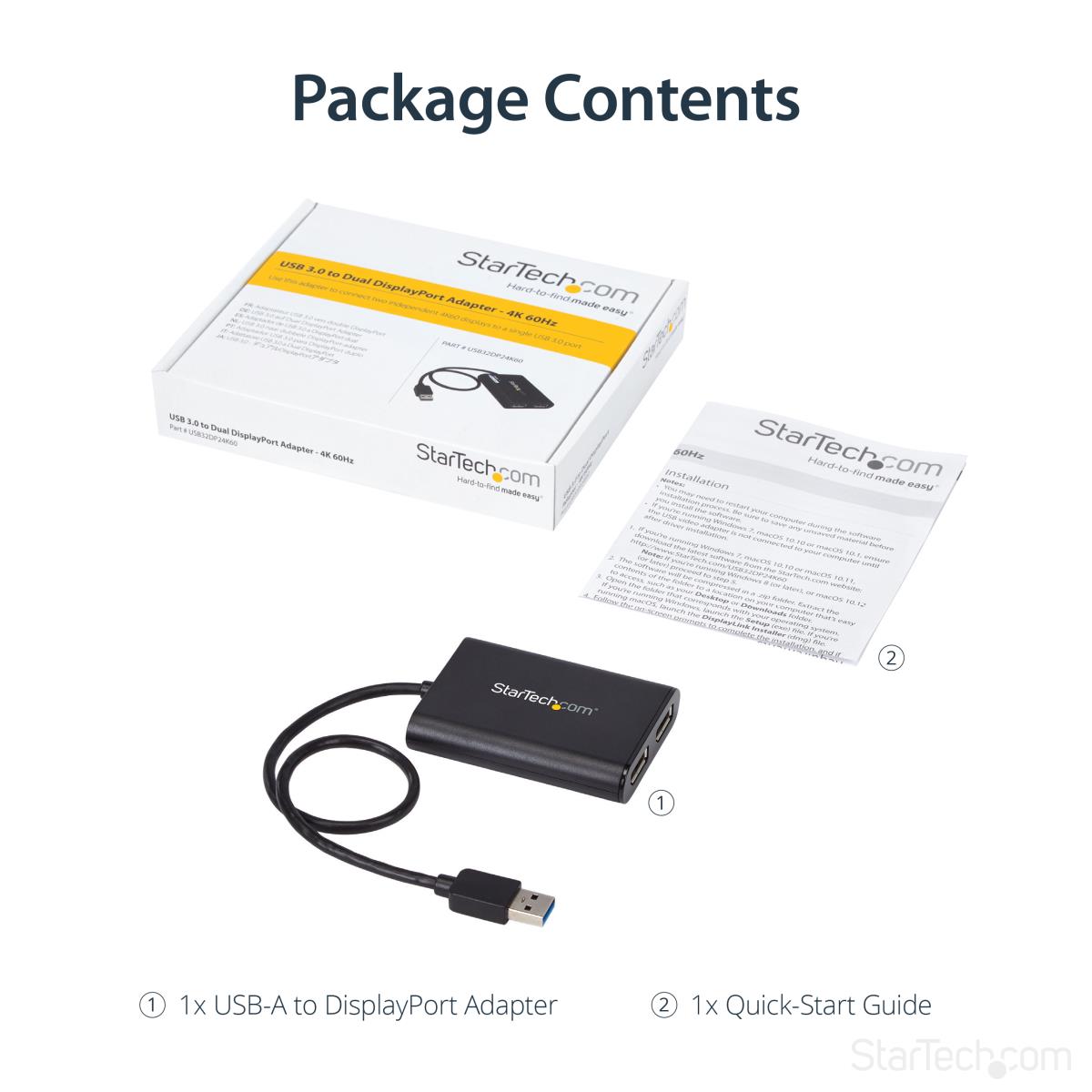 USB TO DUAL DISPLAYPORT ADAPTER thumbnail