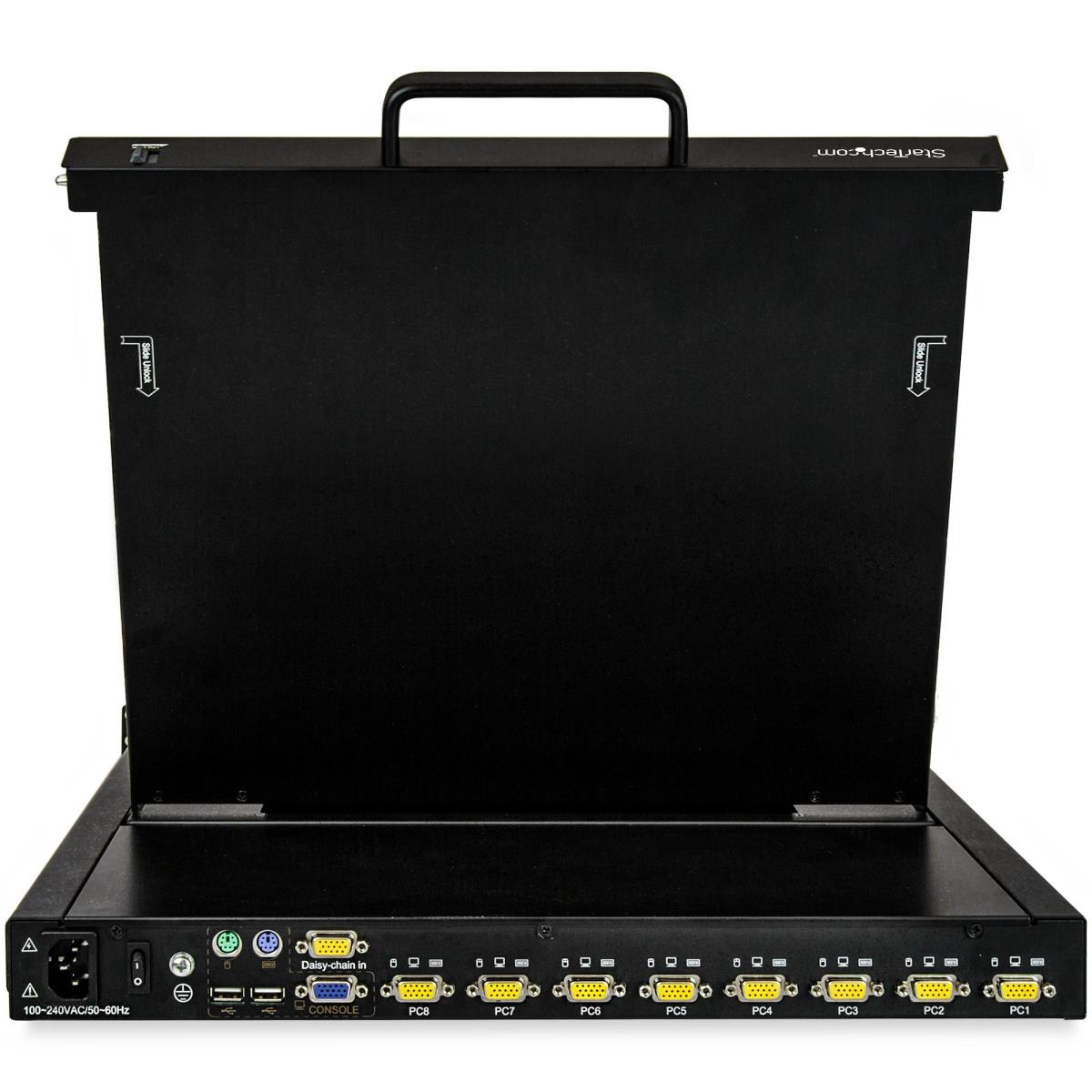 8 Port Rackmount KVM Console with 6ft Cables, Integrated KVM Switch with 17