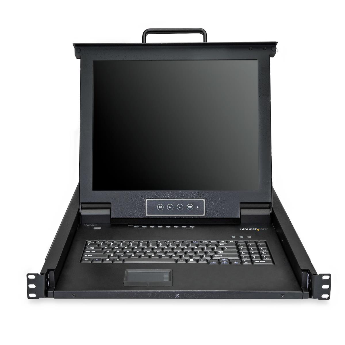 8 Port Rackmount KVM Console with 6ft Cables, Integrated KVM Switch with 17