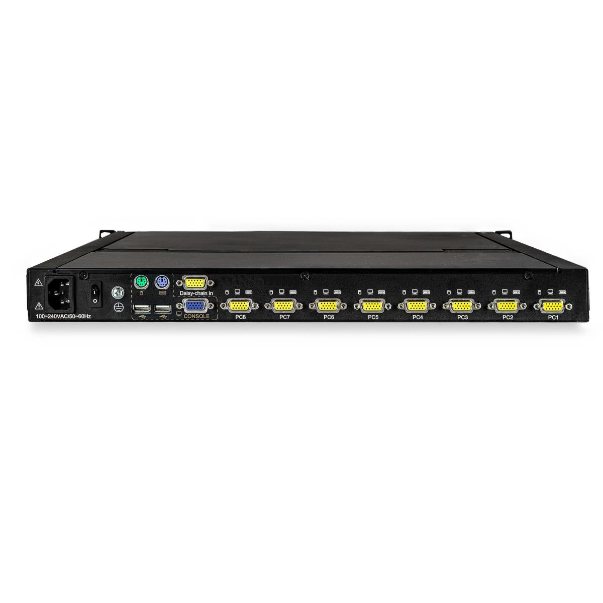 8 Port Rackmount KVM Console with 6ft Cables, Integrated KVM Switch with 17