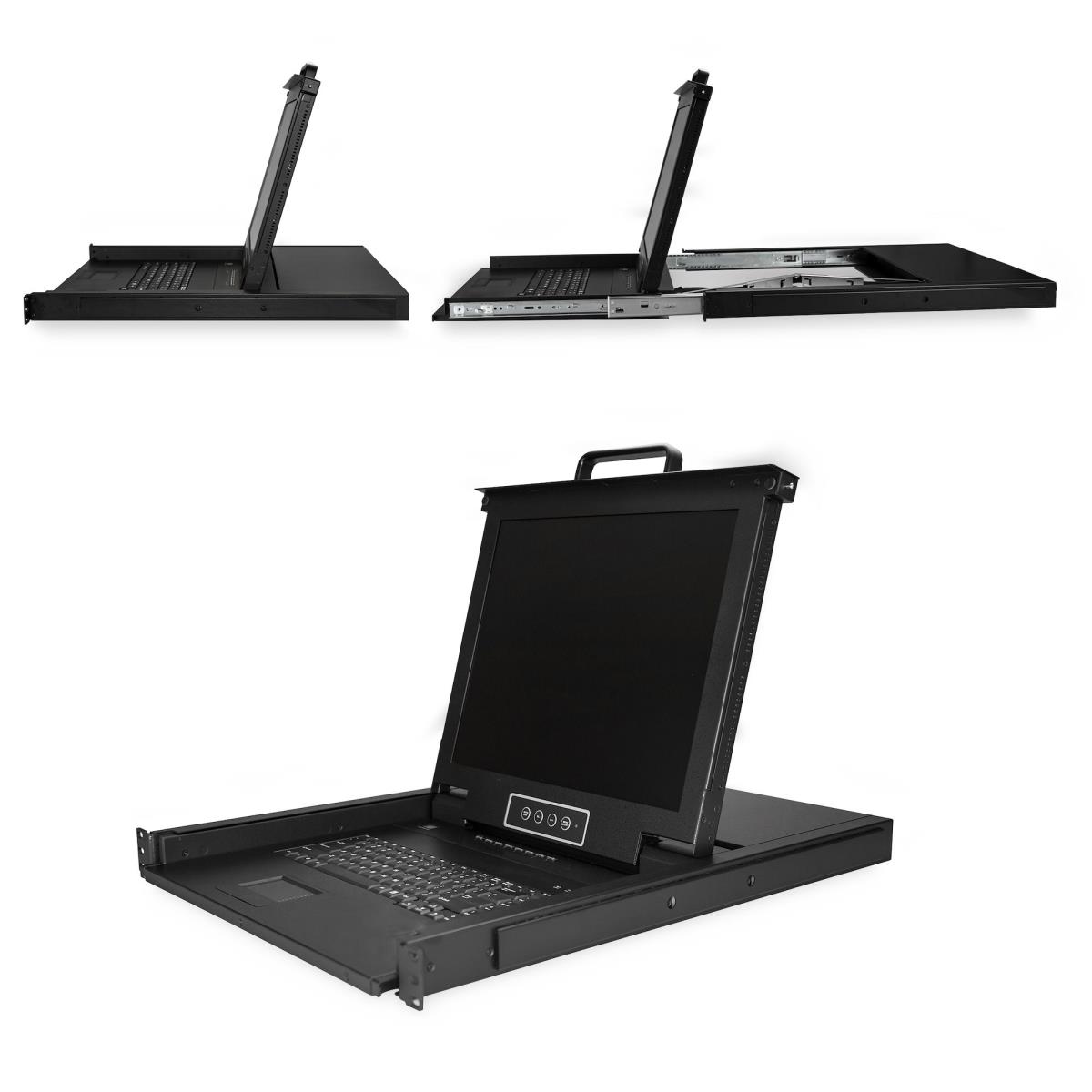 8 Port Rackmount KVM Console with 6ft Cables, Integrated KVM Switch with 17